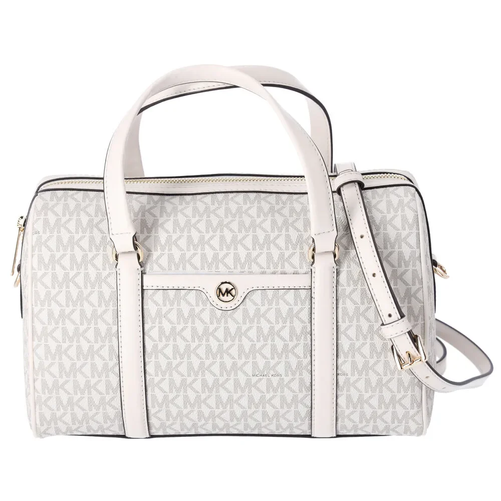 Michael Kors Jet Set Travel Medium Duffle Satchel Light Cream MK